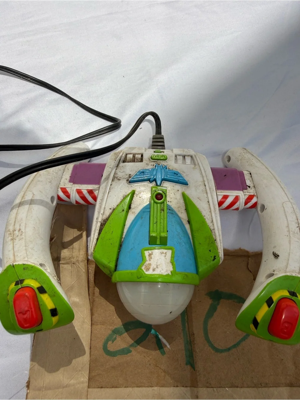 Green and White VR-Style Motion Controller Accessory